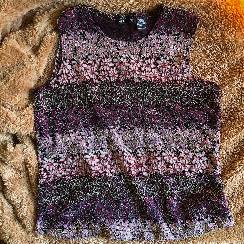 Vintage 90s Sparkling Floral Tank